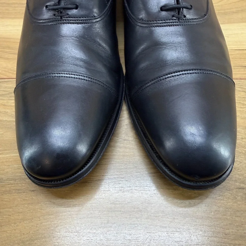 To Boot Adam Derrick New York Mens Derby 11 Black Leather Cap Toe Dress Shoes